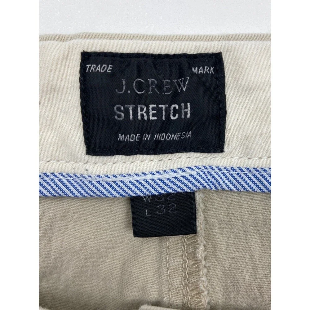 J CREW Stretch Mens 32x32 Beige 484 Slim Soft Cotton Khaki/Chino Pants